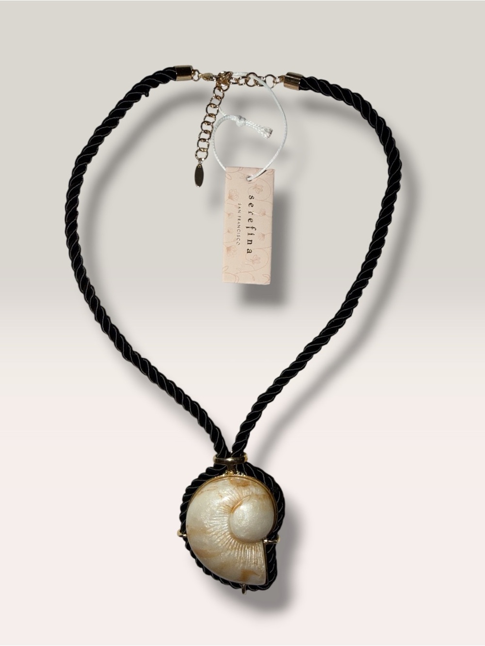 NWT Serifina Shell Rope Necklace with Gold